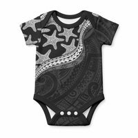 Monotone Polynesian Starfish Unique Pattern Baby Onesie LT01 Black - Polynesian Pride