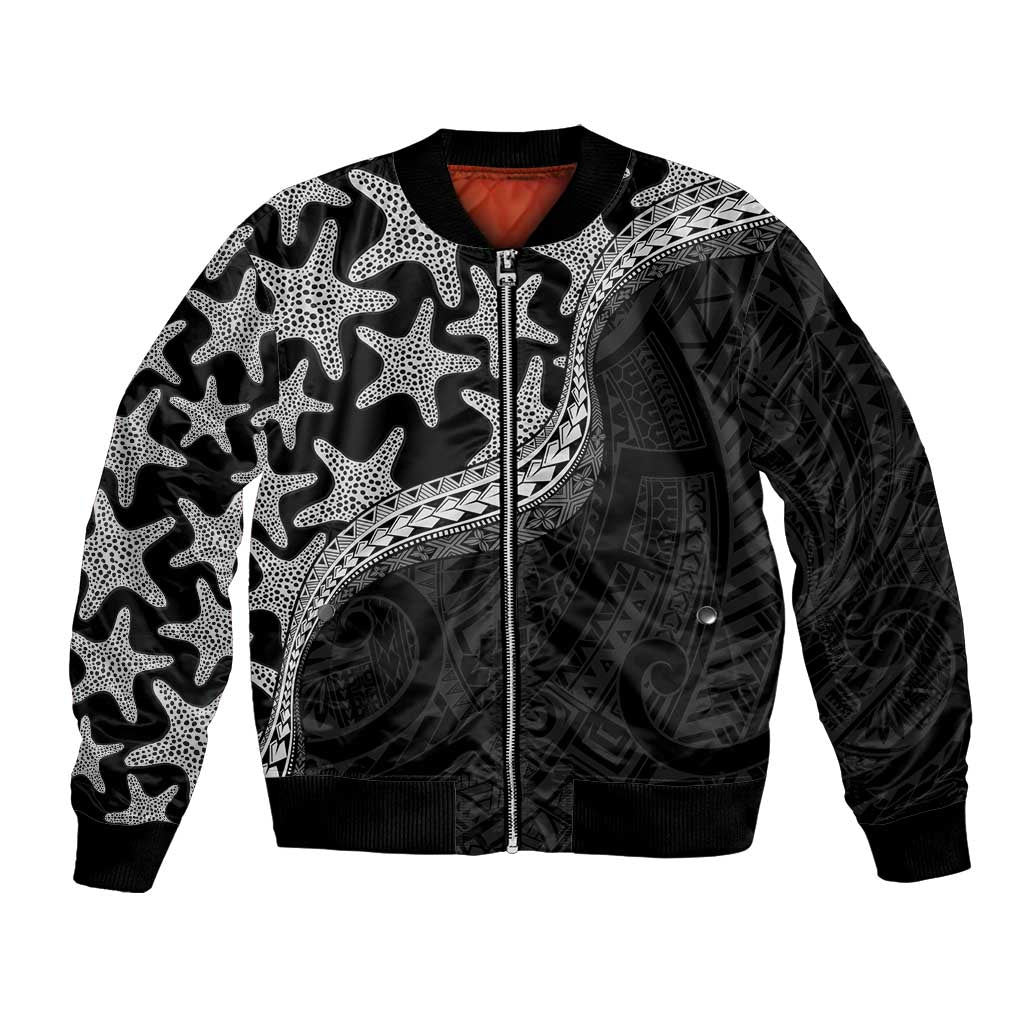 Monotone Polynesian Starfish Unique Pattern Bomber Jacket