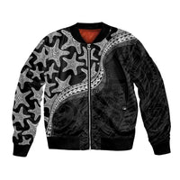 Monotone Polynesian Starfish Unique Pattern Bomber Jacket