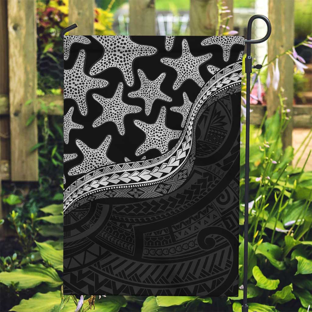 Monotone Polynesian Starfish Unique Pattern Garden Flag