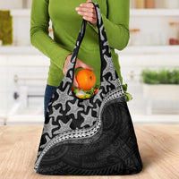 Monotone Polynesian Starfish Unique Pattern Grocery Bag