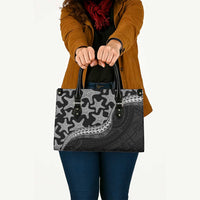 Monotone Polynesian Starfish Unique Pattern Leather Bag