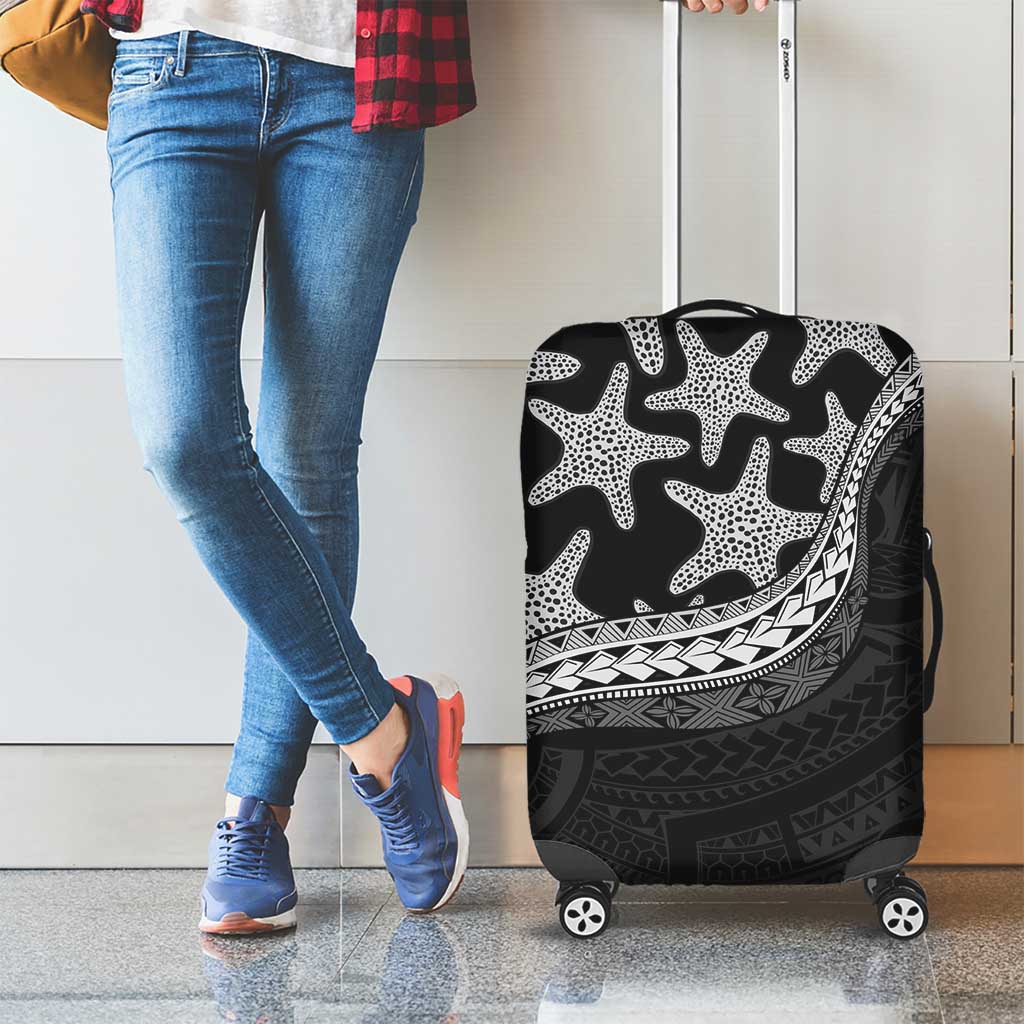 Monotone Polynesian Starfish Unique Pattern Luggage Cover