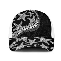 Monotone Polynesian Starfish Unique Pattern Mesh Trucker Cap