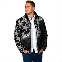 Monotone Polynesian Starfish Unique Pattern Padded Jacket