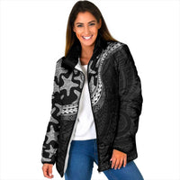 Monotone Polynesian Starfish Unique Pattern Padded Jacket