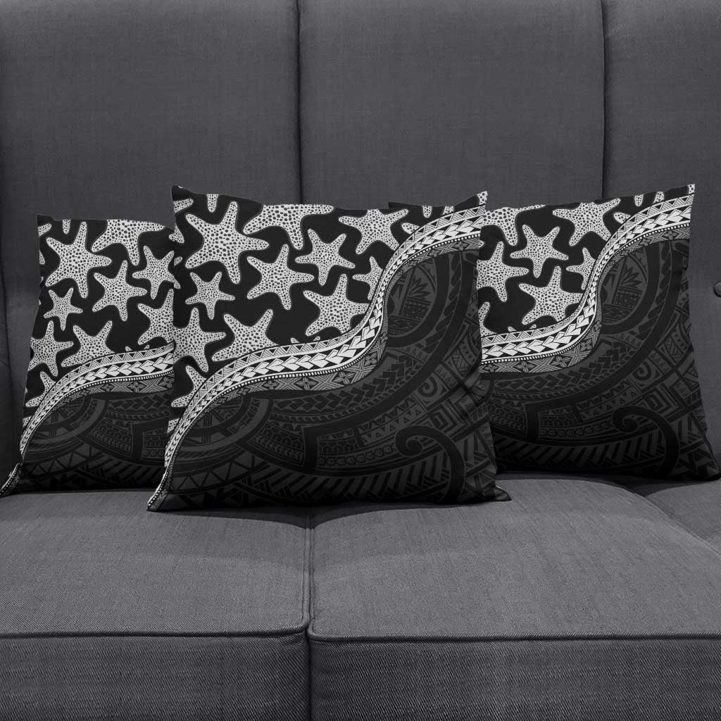 Monotone Polynesian Starfish Unique Pattern Pillow Cover