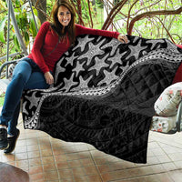 Monotone Polynesian Starfish Unique Pattern Quilt