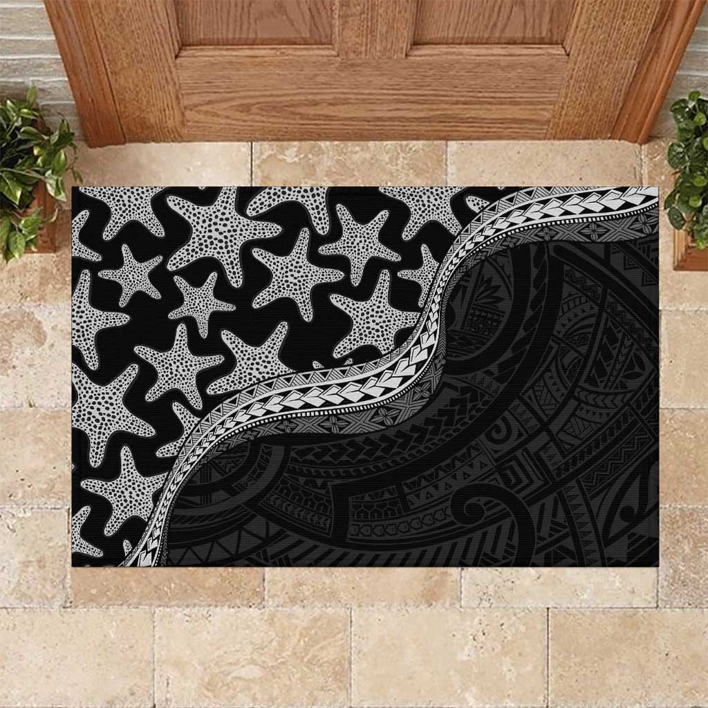 Monotone Polynesian Starfish Unique Pattern Rubber Doormat LT01 Black - Polynesian Pride