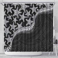 Monotone Polynesian Starfish Unique Pattern Shower Curtain