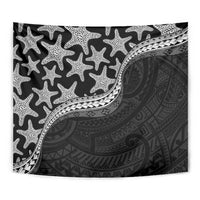 Monotone Polynesian Starfish Unique Pattern Tapestry