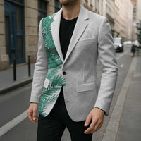 Hawaii Tropical Leaves Blazer Polynesian Pattern