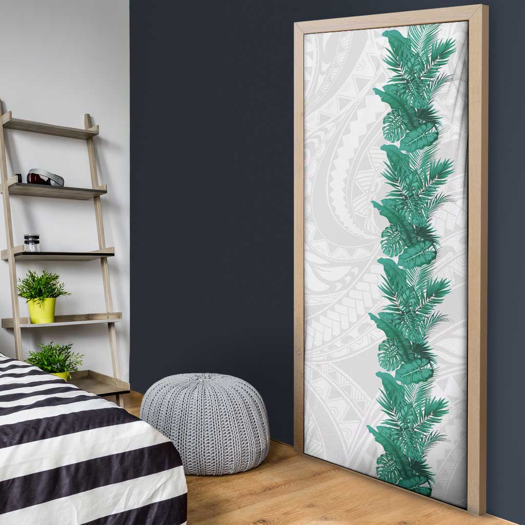 Hawaii Tropical Leaves Door Cover Polynesian Pattern