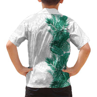 Hawaii Tropical Leaves Family Matching Mermaid Dress and Hawaiian Shirt Polynesian Pattern