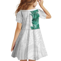 Hawaii Tropical Leaves Family Matching Off The Shoulder Long Sleeve Dress and Hawaiian Shirt Polynesian Pattern