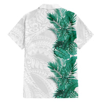 Hawaii Tropical Leaves Family Matching Off The Shoulder Long Sleeve Dress and Hawaiian Shirt Polynesian Pattern