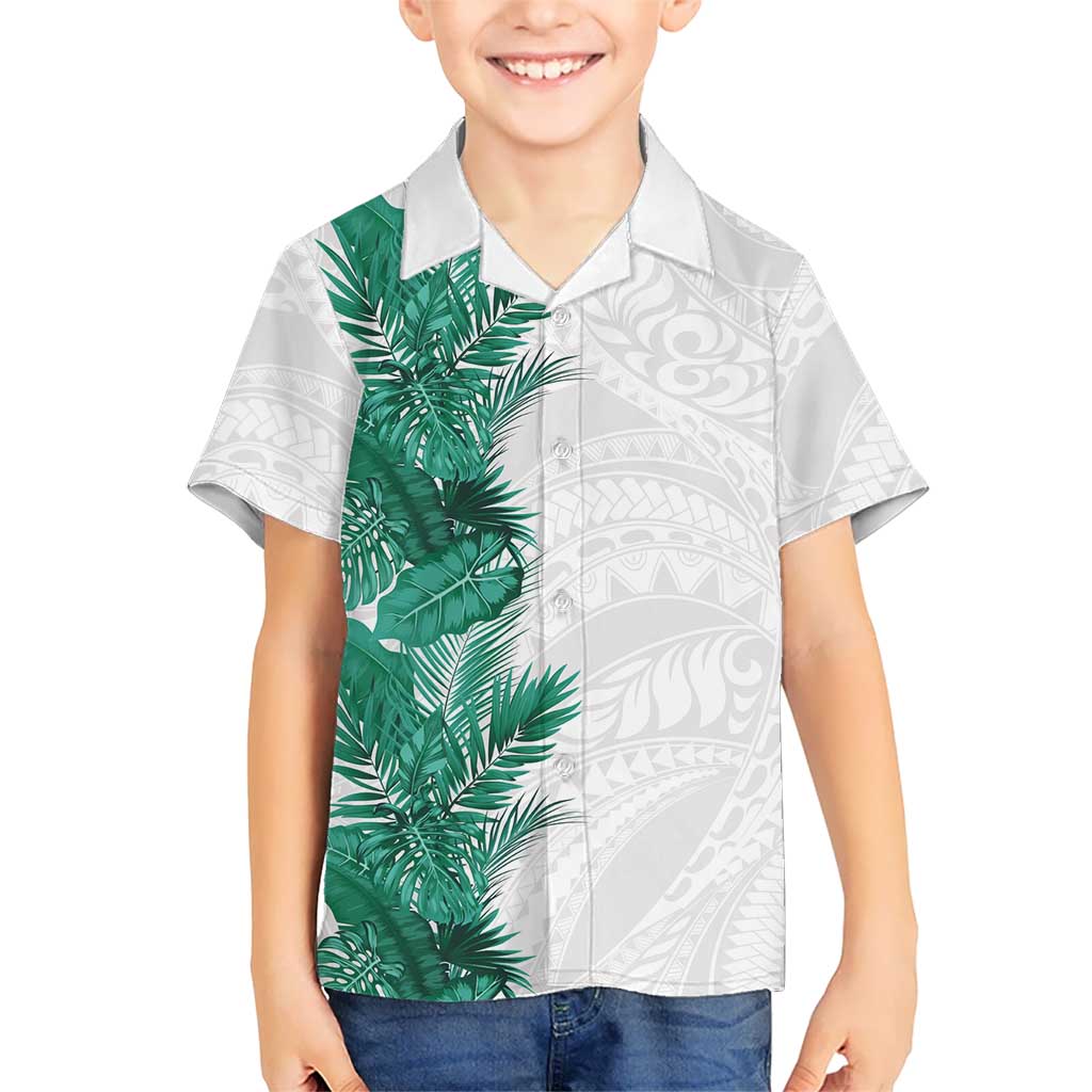 Hawaii Tropical Leaves Family Matching Tank Maxi Dress and Hawaiian Shirt Polynesian Pattern