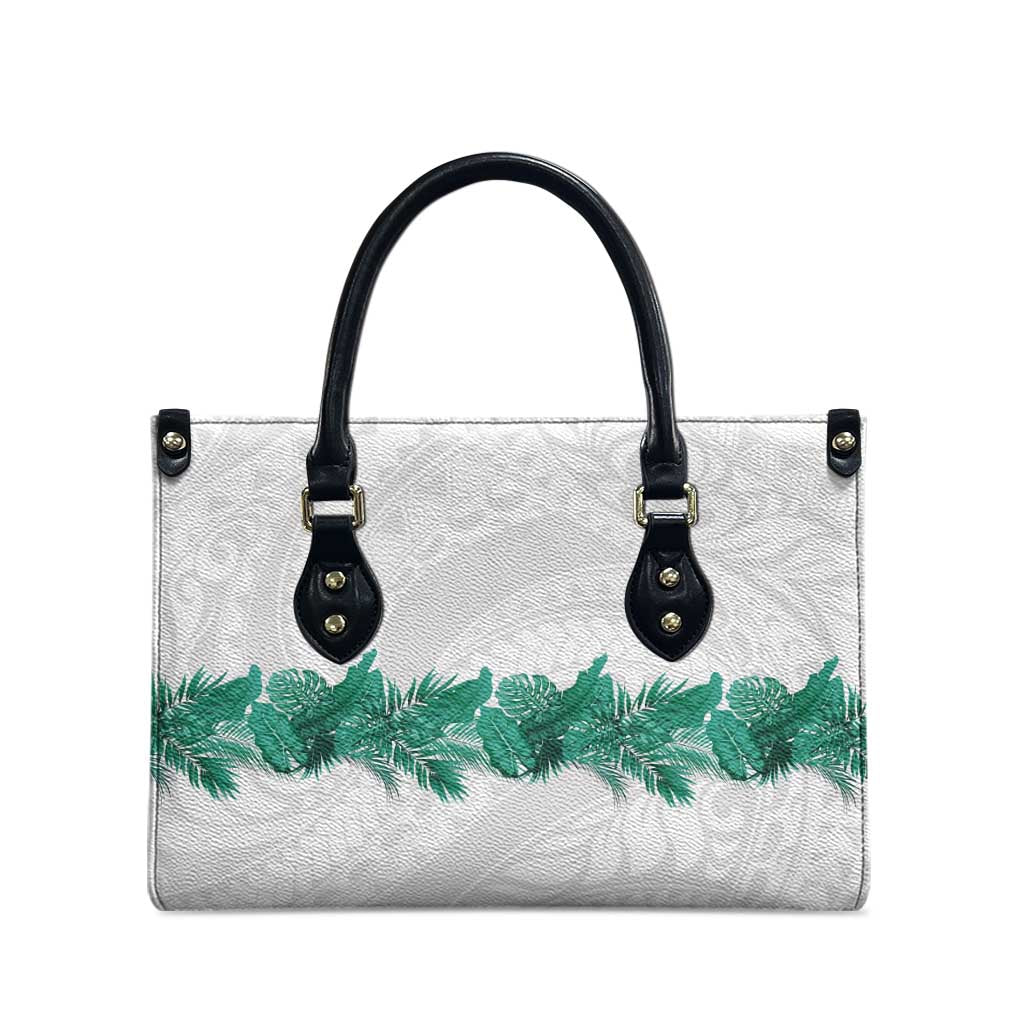 Hawaii Tropical Leaves Leather Bag Polynesian Pattern