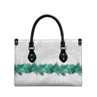 Hawaii Tropical Leaves Leather Bag Polynesian Pattern