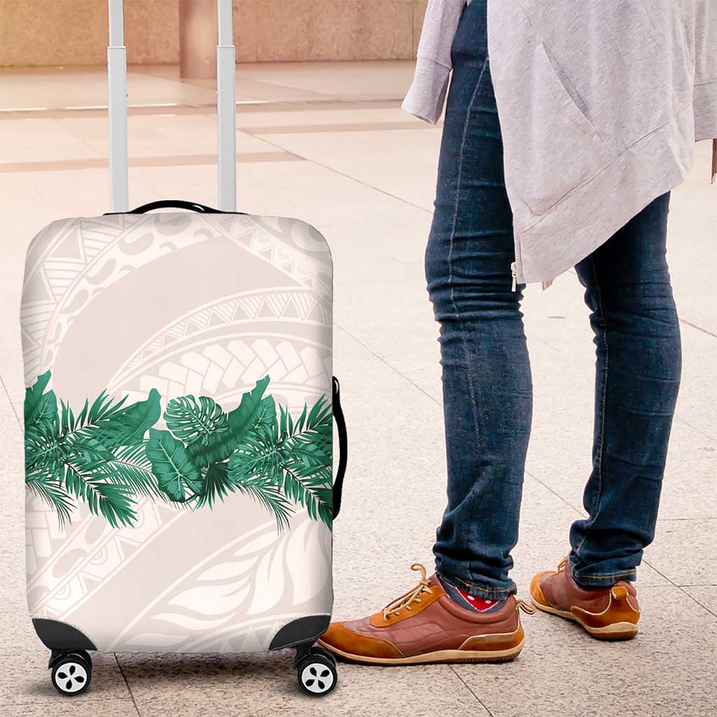 Hawaii Tropical Leaves Luggage Cover Polynesian Pattern LT01 White - Polynesian Pride