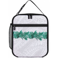 Hawaii Tropical Leaves Lunch Bag Polynesian Pattern LT01 10.2 × 8.3 × 4.3 inch White - Polynesian Pride