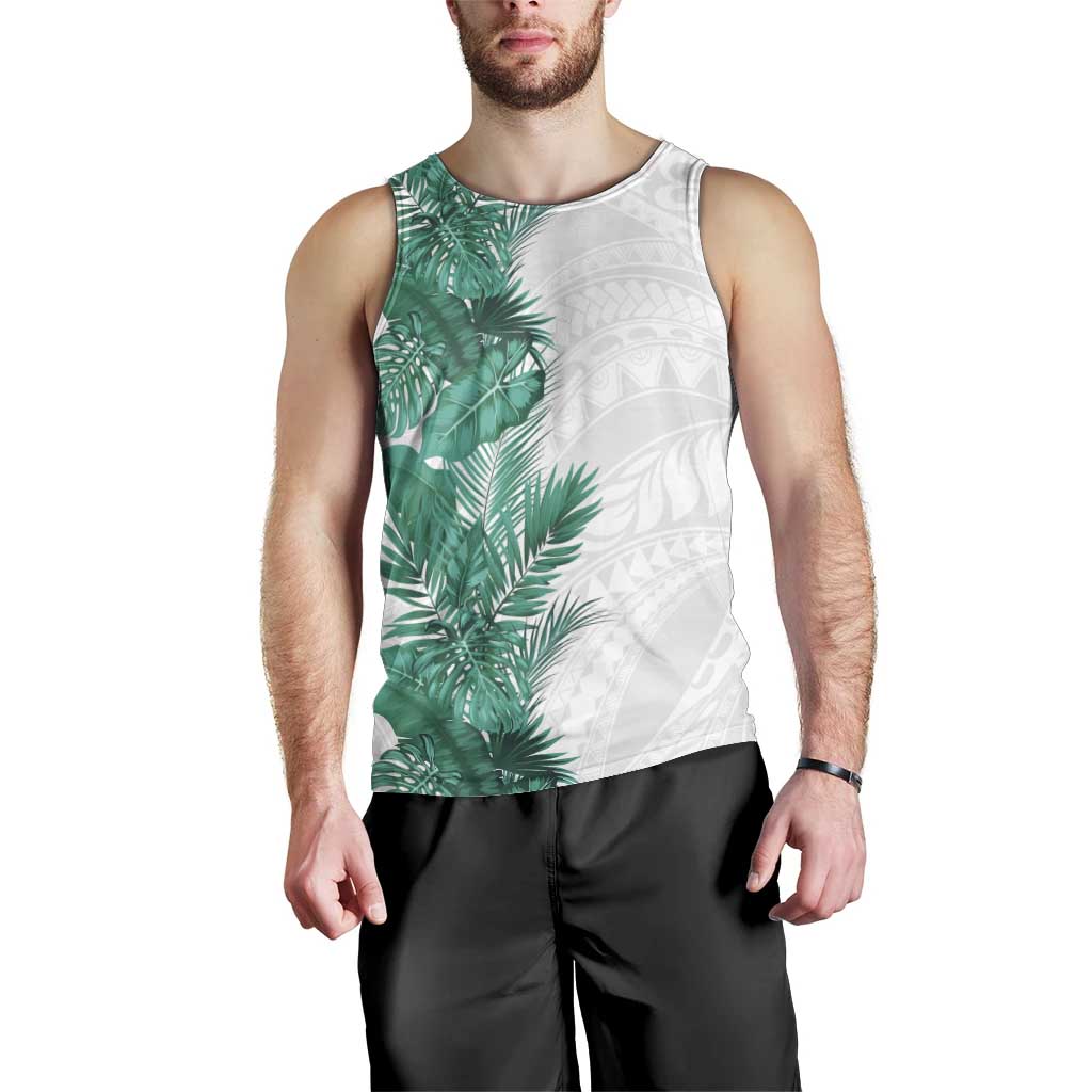 Hawaii Tropical Leaves Men Tank Top Polynesian Pattern