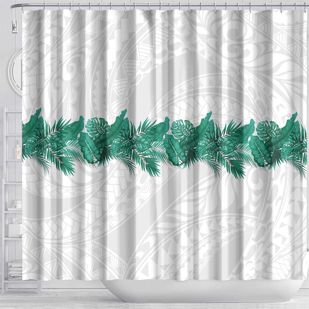 Hawaii Tropical Leaves Shower Curtain Polynesian Pattern