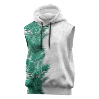 Hawaii Tropical Leaves Sleeveless Hoodie Polynesian Pattern