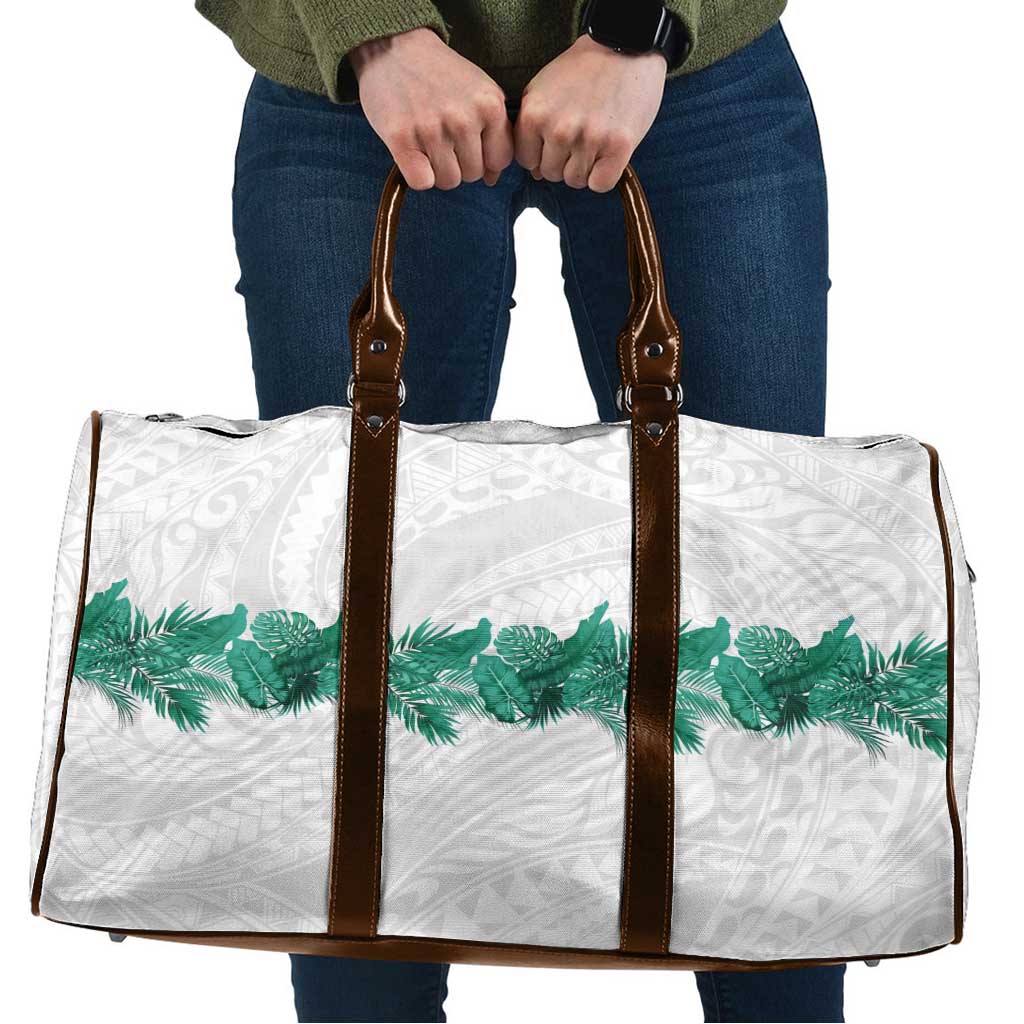 Hawaii Tropical Leaves Travel Bag Polynesian Pattern LT01 White - Polynesian Pride