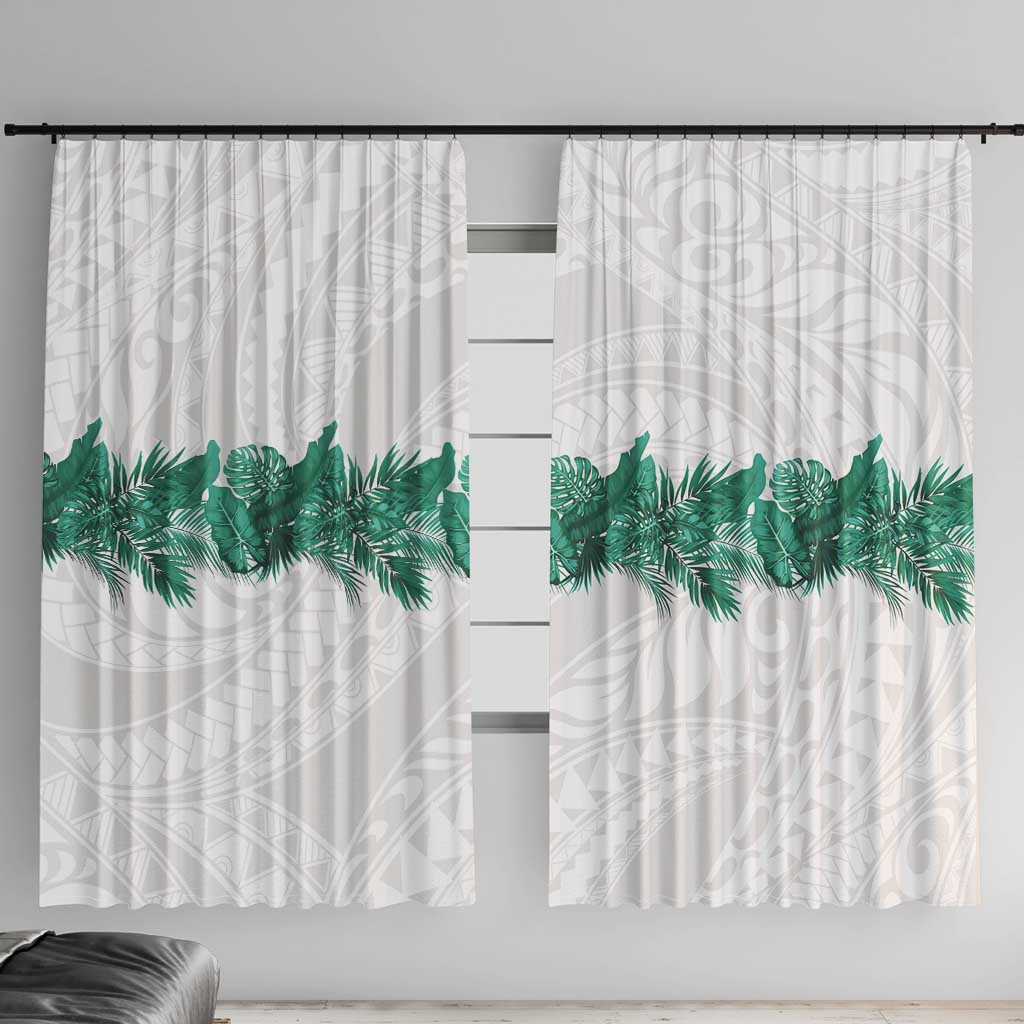 Hawaii Tropical Leaves Window Curtain Polynesian Pattern