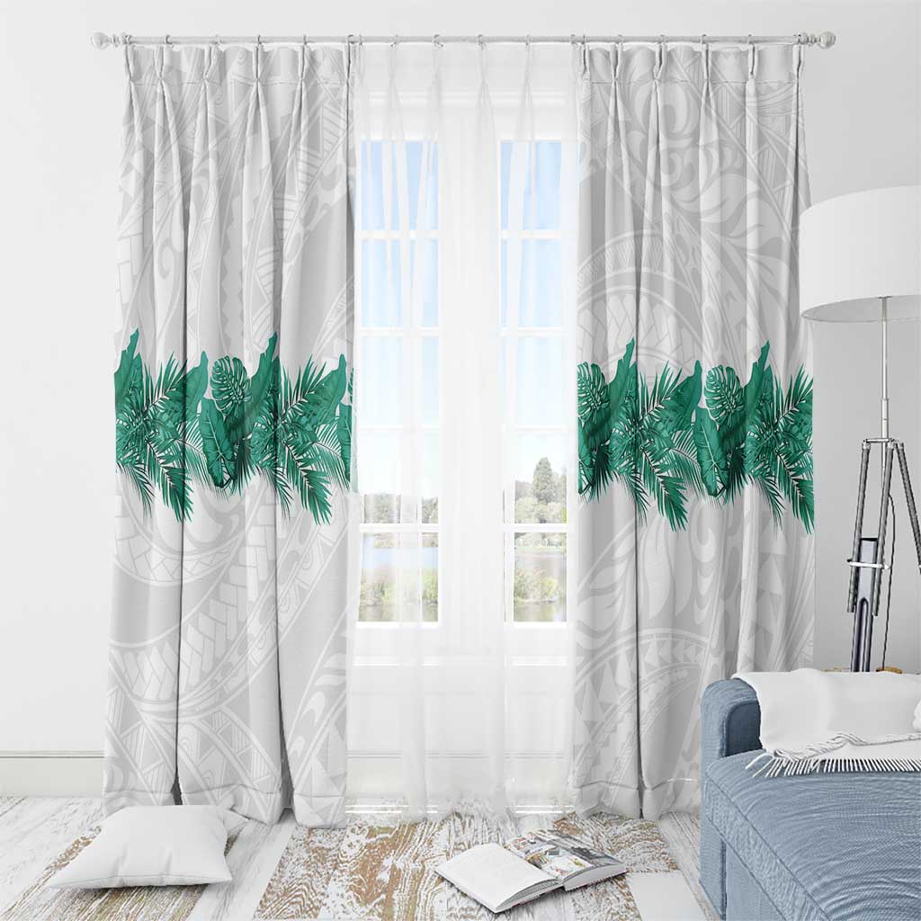 Hawaii Tropical Leaves Window Curtain Polynesian Pattern