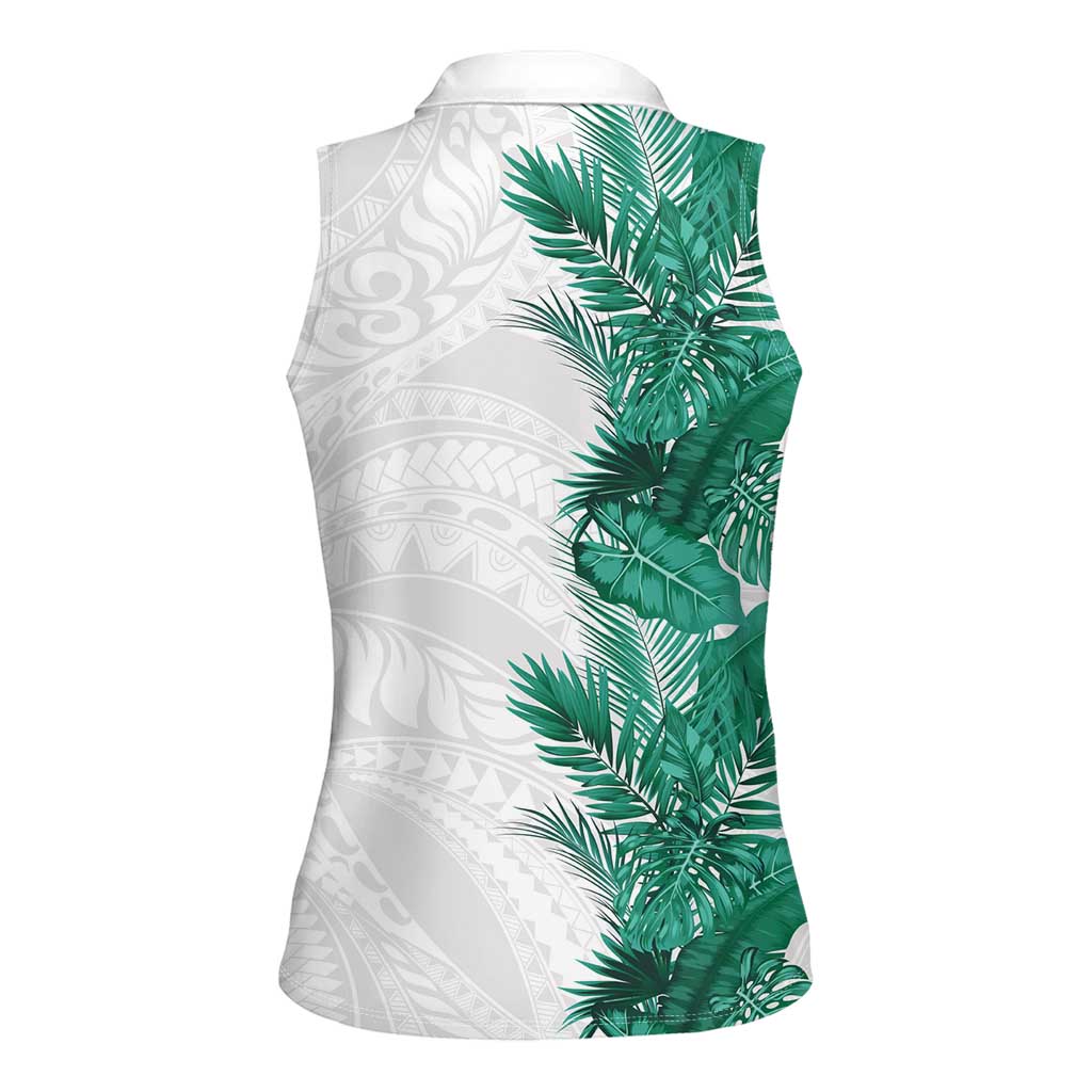 Hawaii Tropical Leaves Women Sleeveless Polo Shirt Polynesian Pattern LT01 - Polynesian Pride