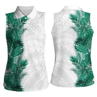 Hawaii Tropical Leaves Women Sleeveless Polo Shirt Polynesian Pattern LT01 - Polynesian Pride
