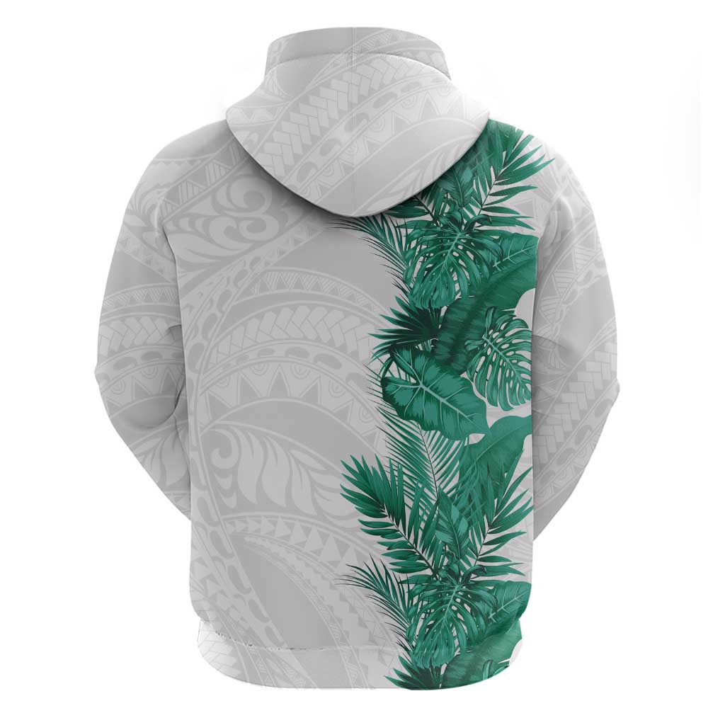 Hawaii Tropical Leaves Zip Hoodie Polynesian Pattern