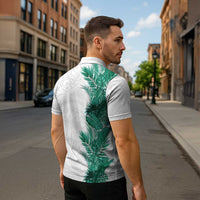 Hawaii Tropical Leaves Zipper Polo Shirt Polynesian Pattern