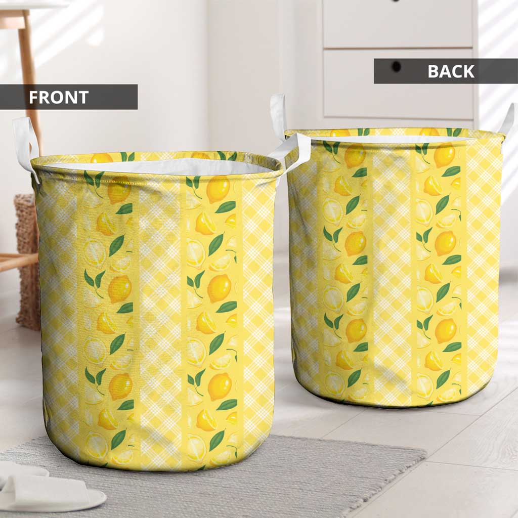 Hawaii Lemon Palaka Laundry Basket Striped Stylized
