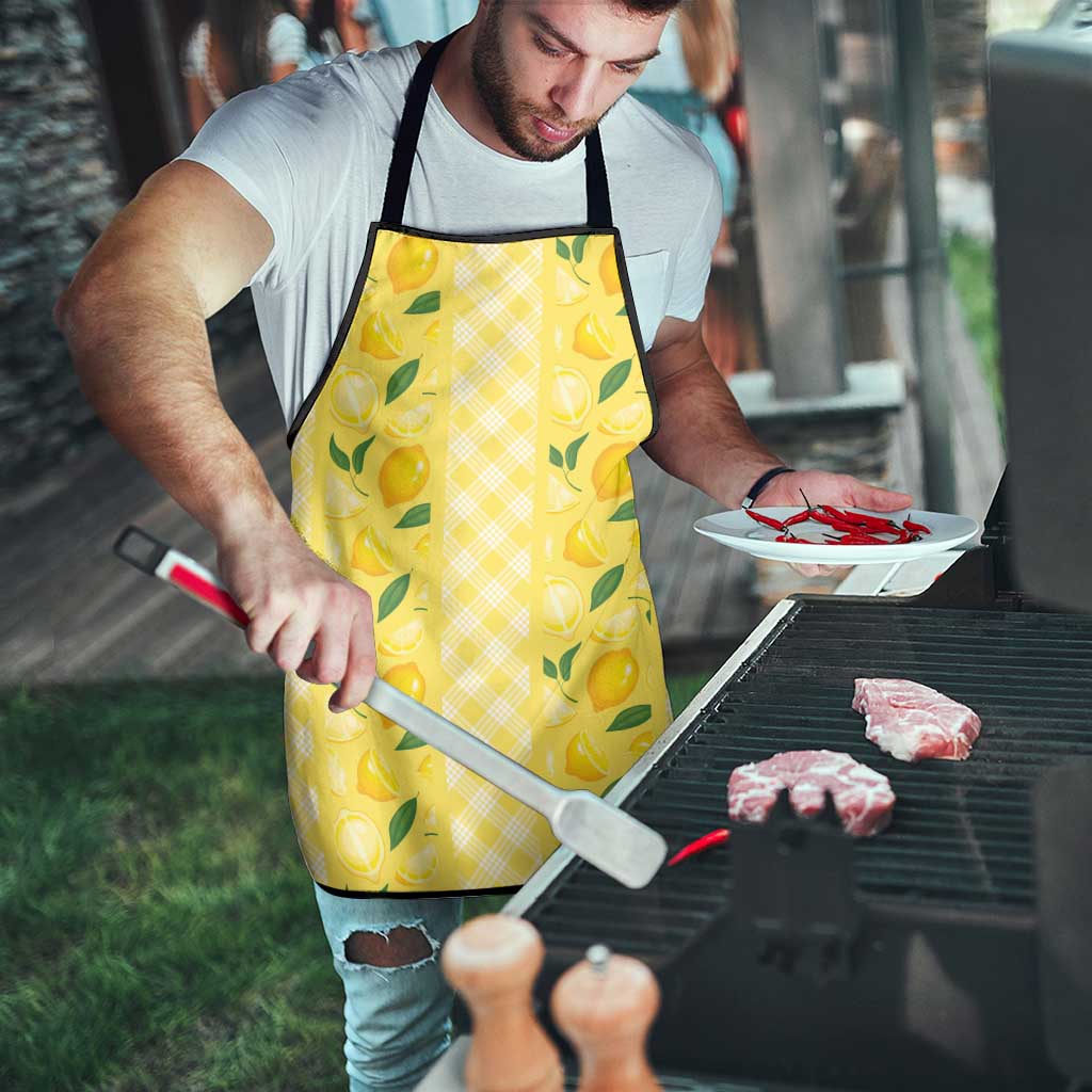 Hawaii Lemon Palaka Apron Striped Stylized