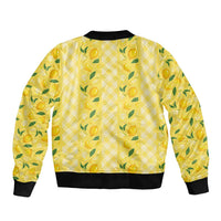 Hawaii Lemon Palaka Bomber Jacket Striped Stylized