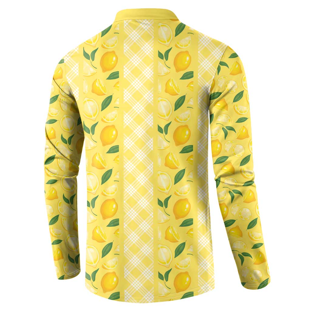 Hawaii Lemon Palaka Button Sweatshirt Striped Stylized