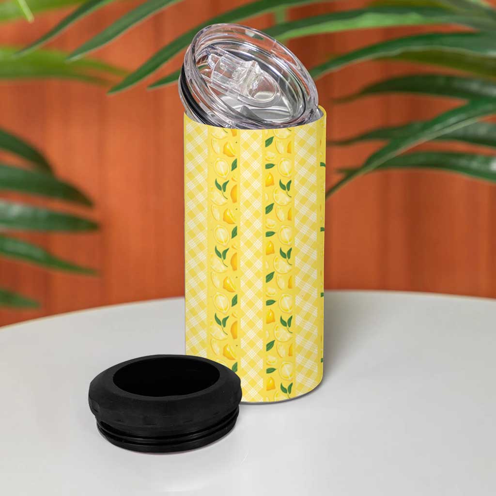 Hawaii Lemon Palaka 4 in 1 Can Cooler Tumbler Striped Stylized