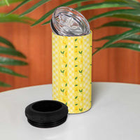 Hawaii Lemon Palaka 4 in 1 Can Cooler Tumbler Striped Stylized