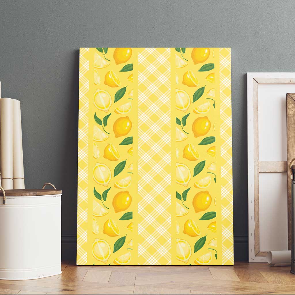 Hawaii Lemon Palaka Canvas Wall Art Striped Stylized