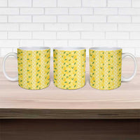 Hawaii Lemon Palaka Ceramic Mug Striped Stylized