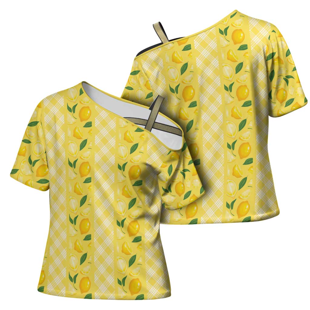 Hawaii Lemon Palaka Cross Shoulder Shirt Striped Stylized