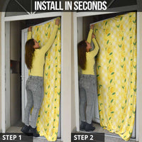 Hawaii Lemon Palaka Door Cover Striped Stylized