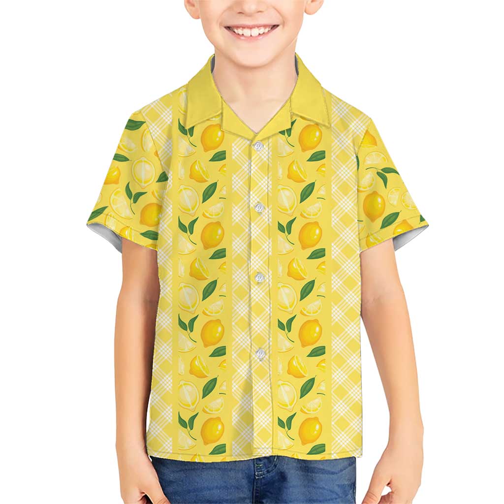 Hawaii Lemon Palaka Family Matching Mermaid Dress and Hawaiian Shirt Striped Stylized