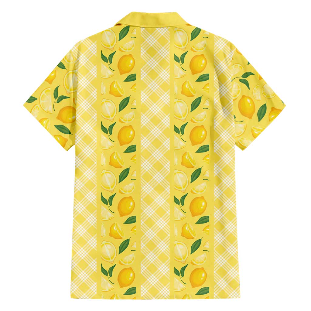 Hawaii Lemon Palaka Family Matching Off The Shoulder Long Sleeve Dress and Hawaiian Shirt Striped Stylized LT01 - Polynesian Pride