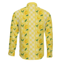 Hawaii Lemon Palaka Family Matching Off Shoulder Maxi Dress and Hawaiian Shirt Striped Stylized