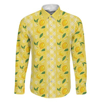 Hawaii Lemon Palaka Family Matching Off Shoulder Short Dress and Hawaiian Shirt Striped Stylized