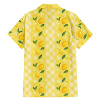 Hawaii Lemon Palaka Family Matching Puletasi and Hawaiian Shirt Striped Stylized